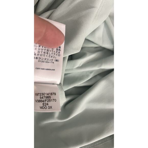 Lands' End Women's Dress Cupro Fit and Flare Sleeveless 3X Light Teal Green - Picture 8 of 10